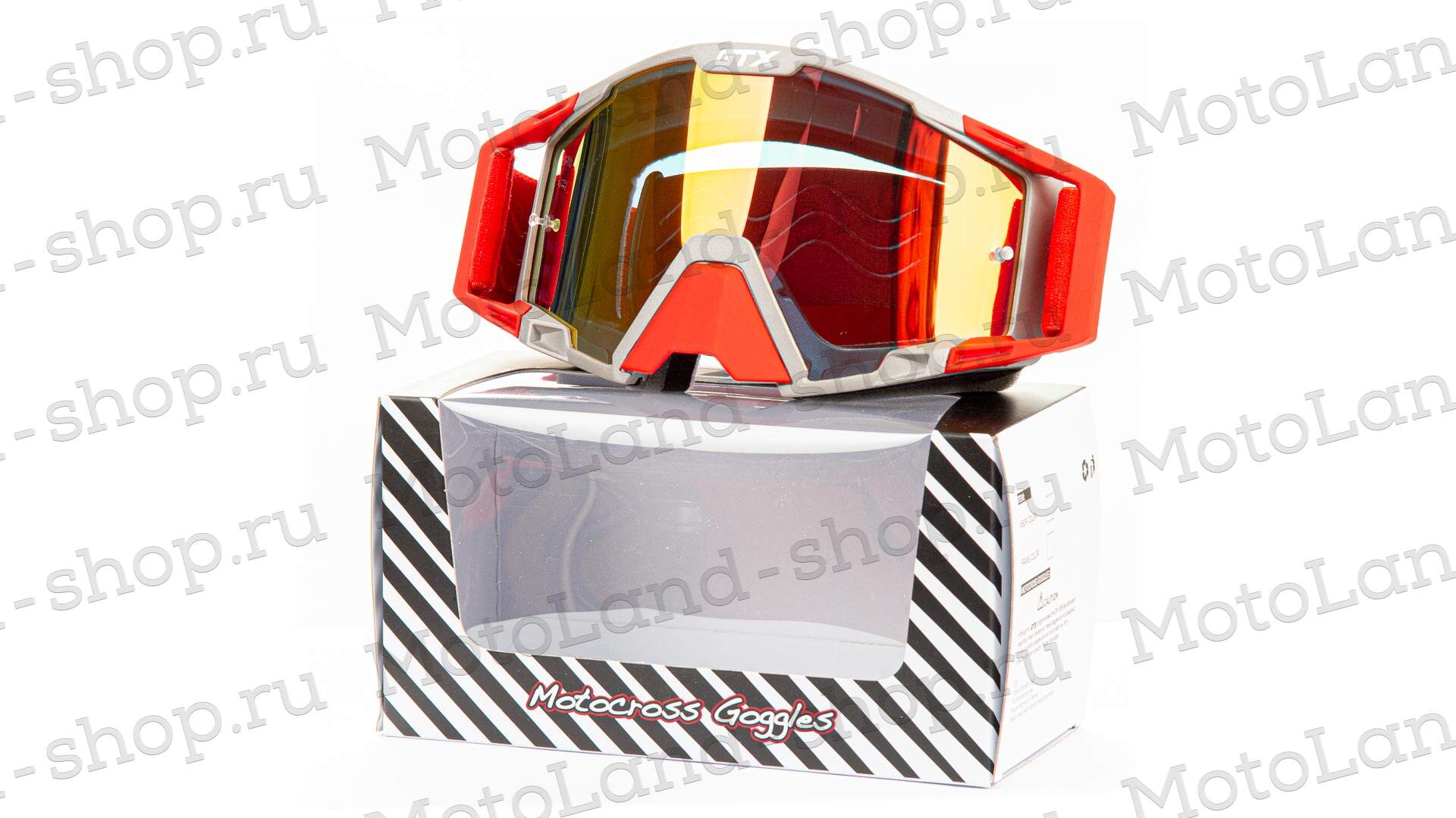 Очки Мотокросс GTX 5025 серо/красные