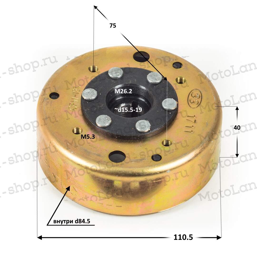 Ротор генератора 161QMK 200см3 (статор AC 6 катушек) с реверсом