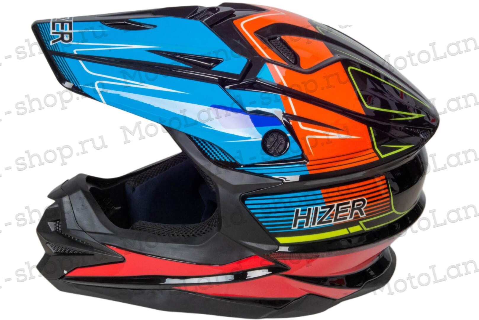 Шлем мото кроссовый HIZER J6803 №3 (S) BLACK/BLUE