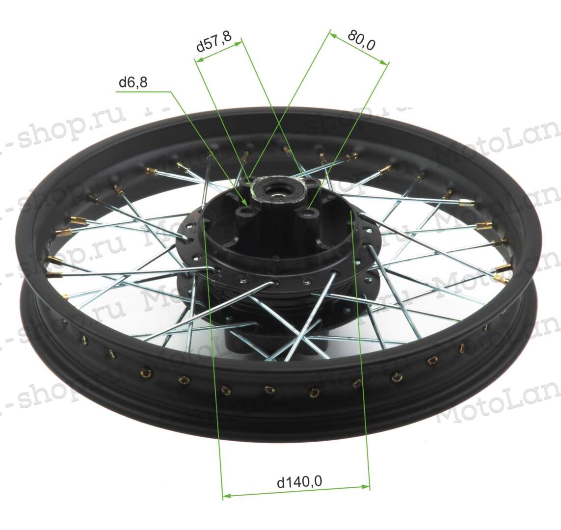 Обод задний Enduro 250 LT/ST/EX (2,25-R18 d=15mm) (4х80х58/4x90x58 диск/звезда)