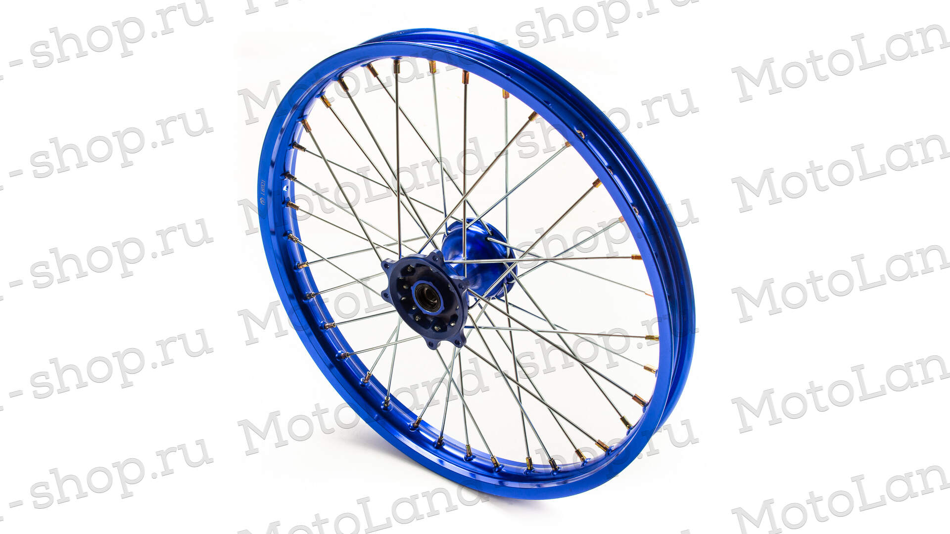 Обод передний 21" (1,60-R21 d=15mm) CNC ступица, алюминий/синий X-TECH (6x116x100)