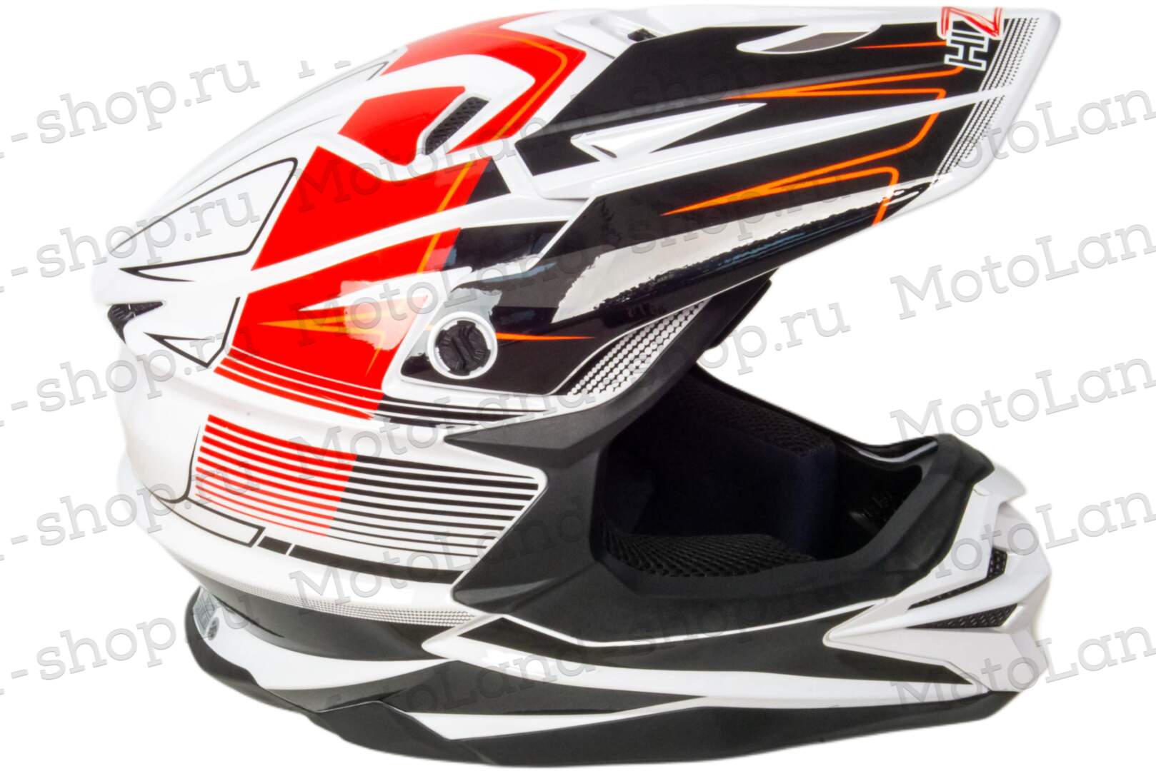 Шлем мото кроссовый HIZER J6803 №1 (S) WHITE/ORANGE