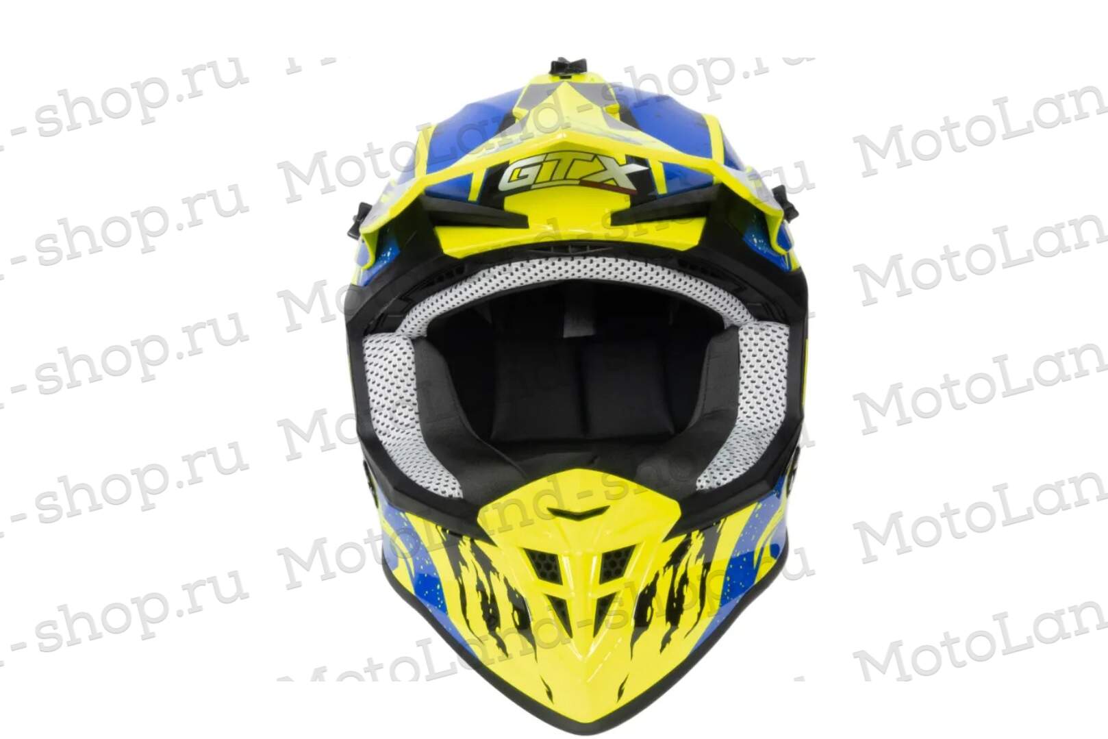 Шлем мото кроссовый GTX 633 №1 (M) FLUO YELLOW/BLUE BLACK