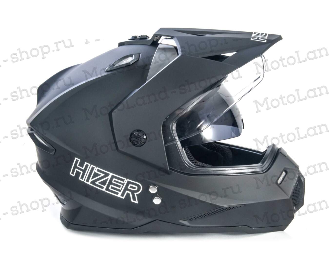 Шлем мото мотард HIZER J6802 №3 (L)  matt black (2 визора)