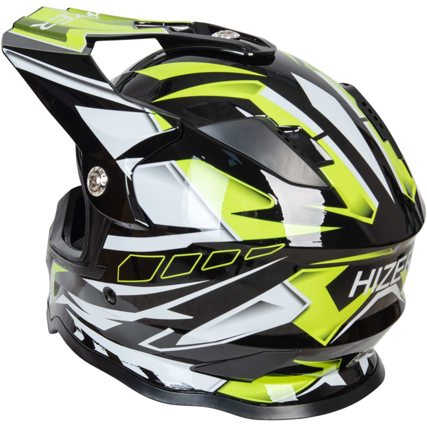 Шлем мото кроссовый HIZER B6197 №5 (XL) black/yellow/white