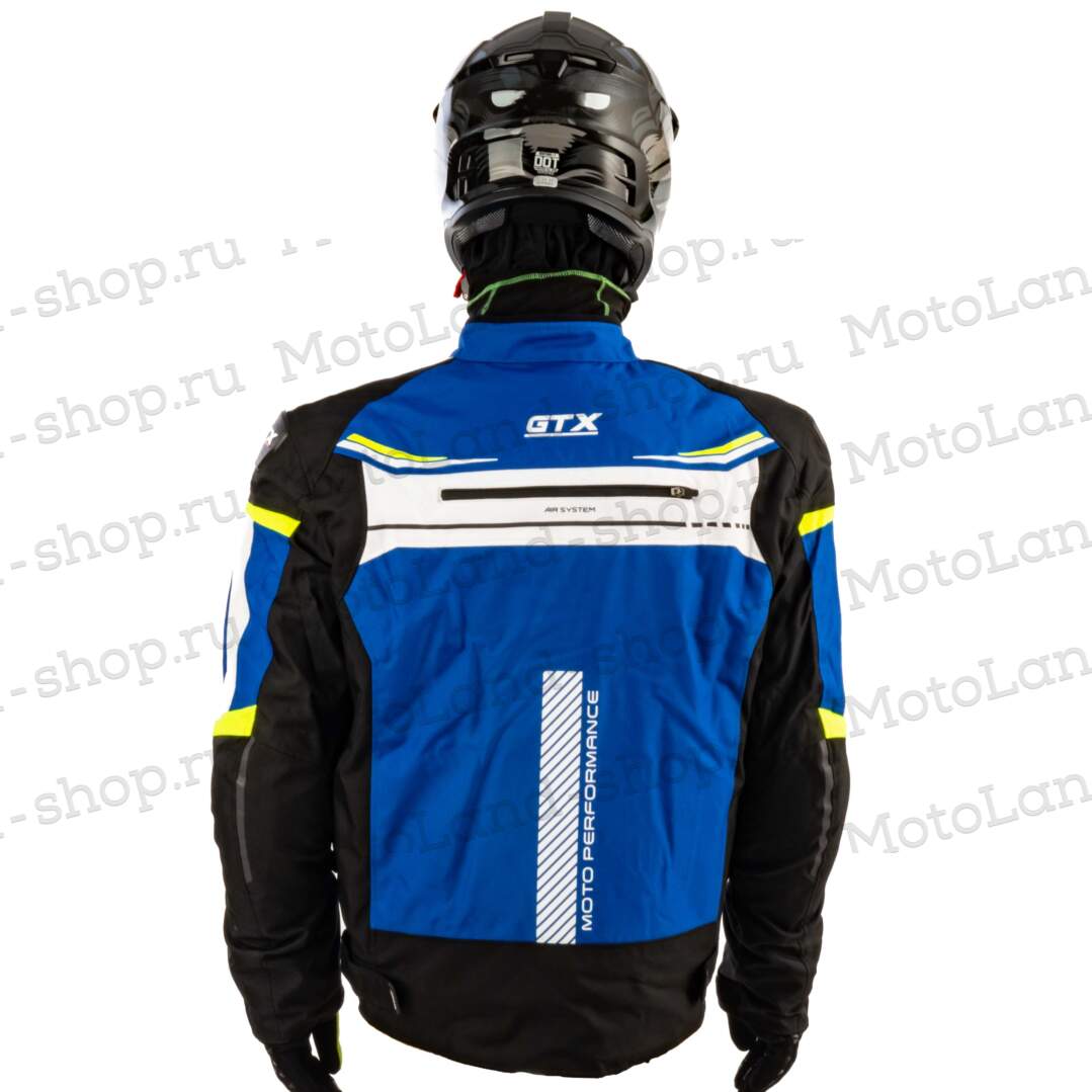 Куртка мотоциклетная (текстиль) GTX EJ-2412 BLACK/LIGHT BLUE (XXL)