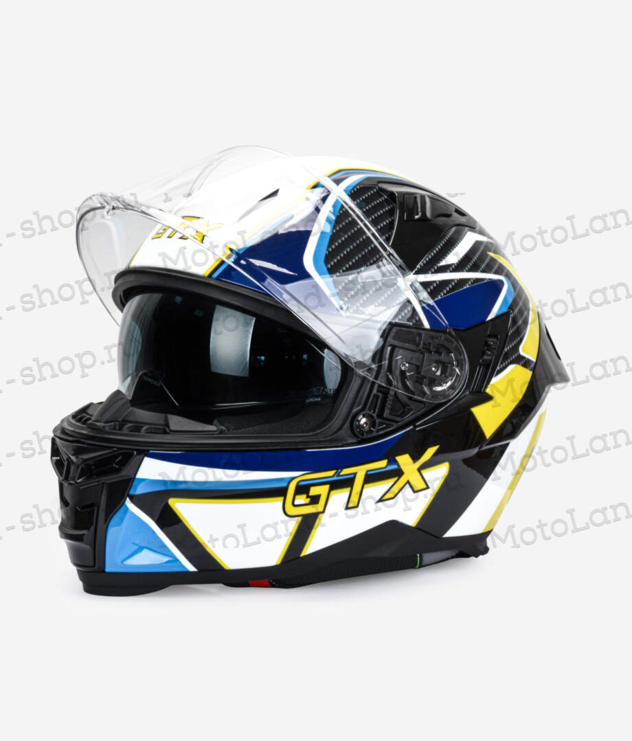 Шлем мото интеграл GTX 910SV №1 (XL) BLUE-WHITE