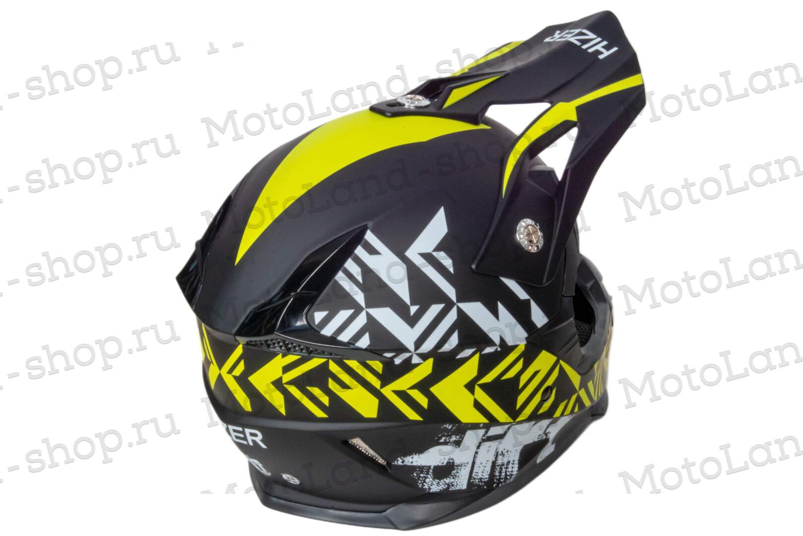 Шлем мото кроссовый HIZER 211 №2 (S)  black/green (подростковый)