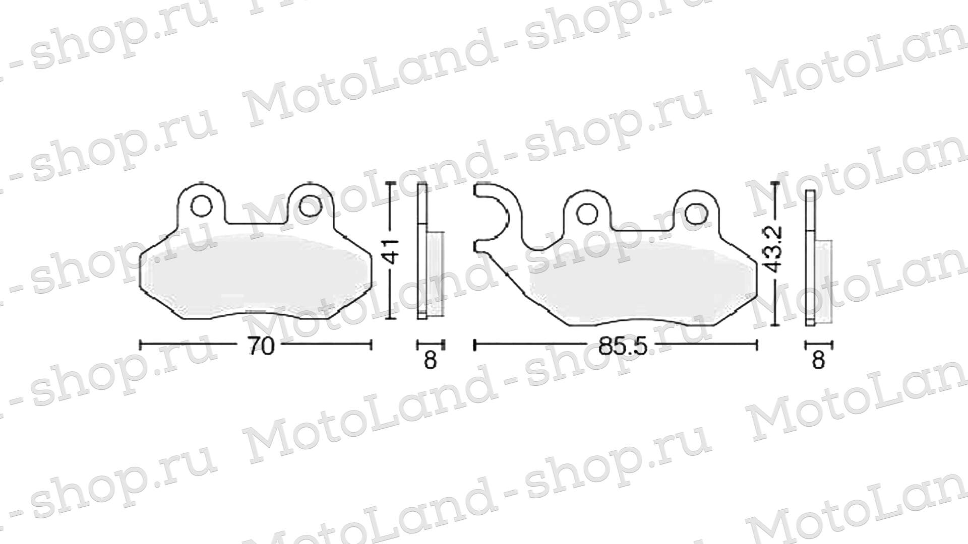 Колодки тормозные дисковые №14 X-TECH (less-metallic) медь
