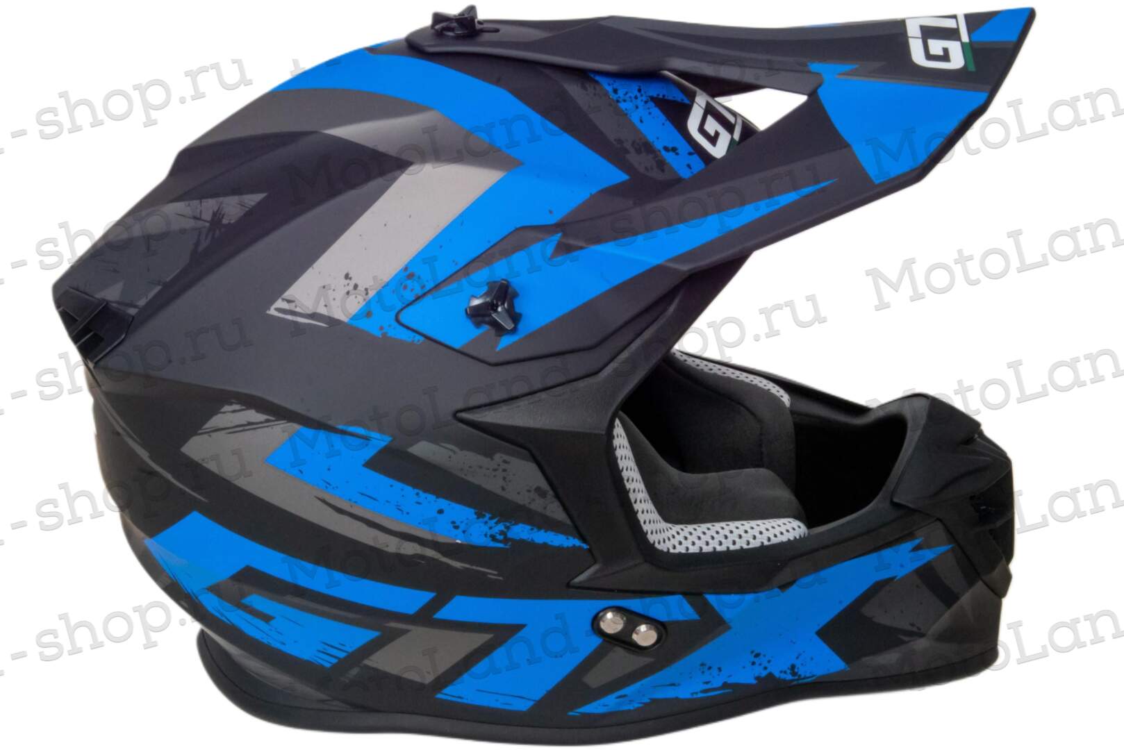 Шлем мото кроссовый GTX 633 №9 (XXL) BLACK/BLUE GREY