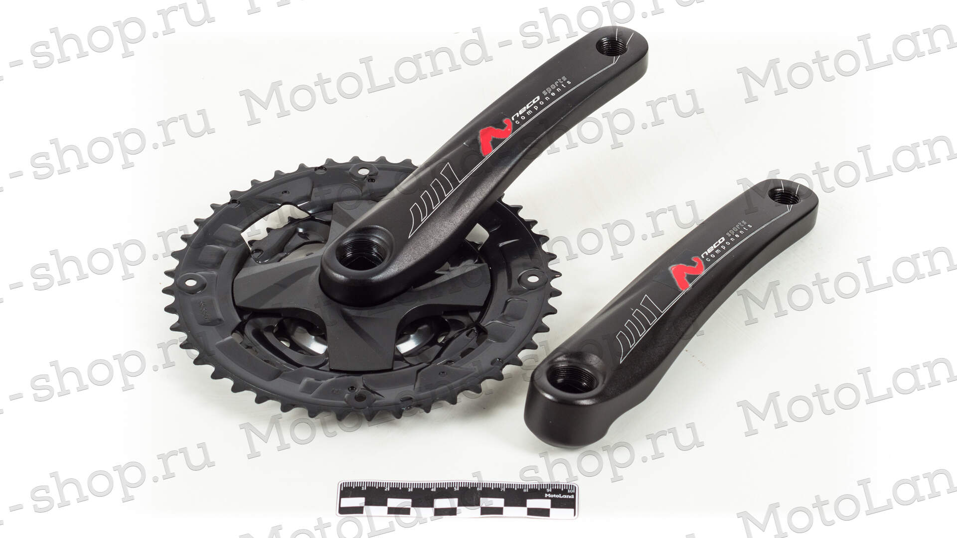 Шатун NECO NSP-3007  звёзды 22/32/44T,аллюминий,черный,170мм