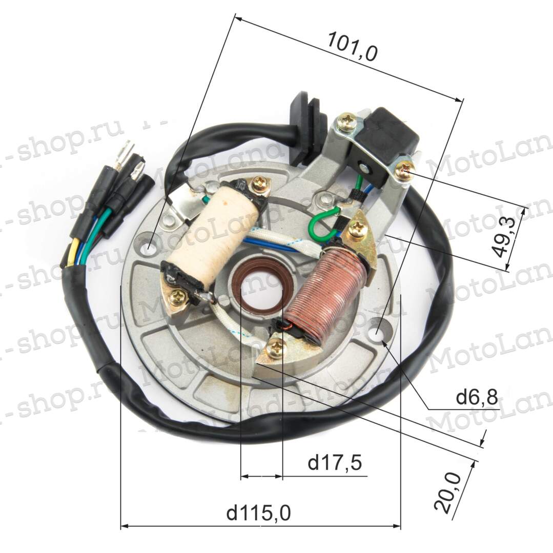 Статор генератора 156FMJ YX140 (W063) 140см3  X-TECH