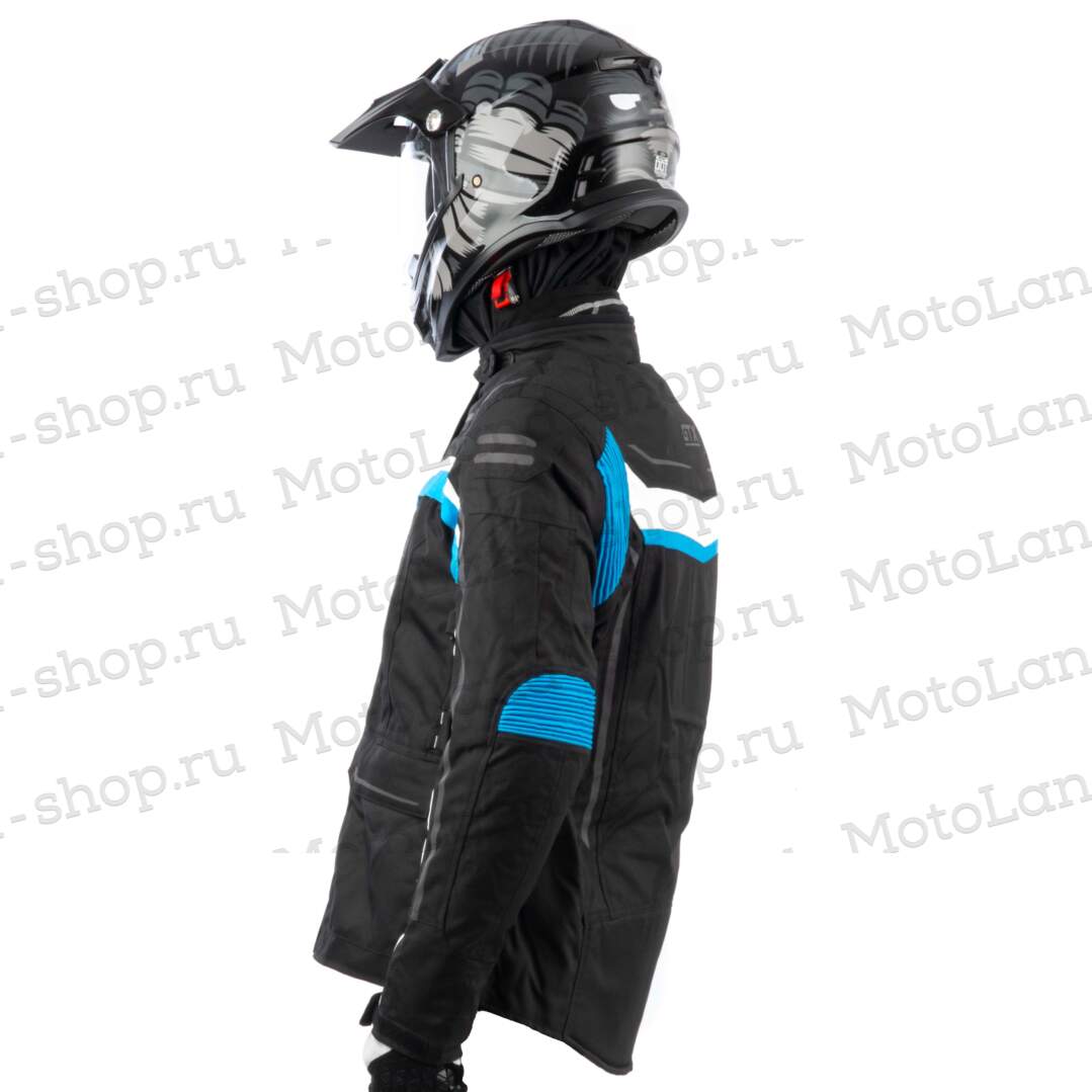 Куртка мотоциклетная (текстиль) женская GTX EJ-2424 BLACK/LIGHT BLUE (XXL)