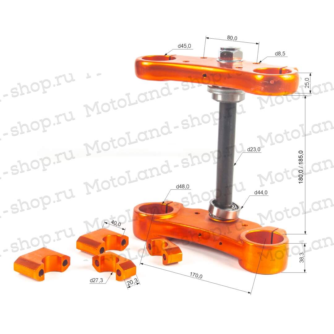 Траверса в сборе №1 алюминий 45/48 (170mm) оранжевая