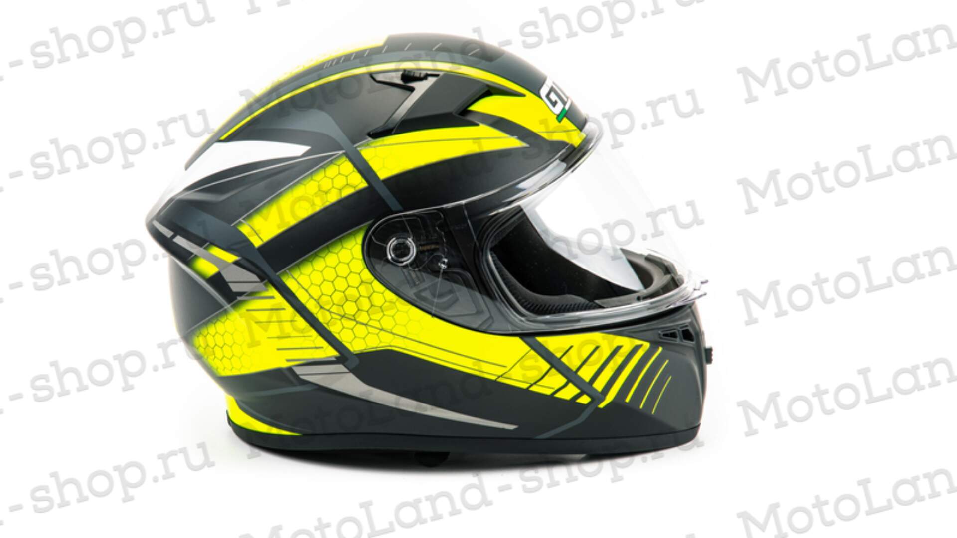 Шлем мото интеграл GTX 578 №1 (L) BLACK/YELLOW GREY