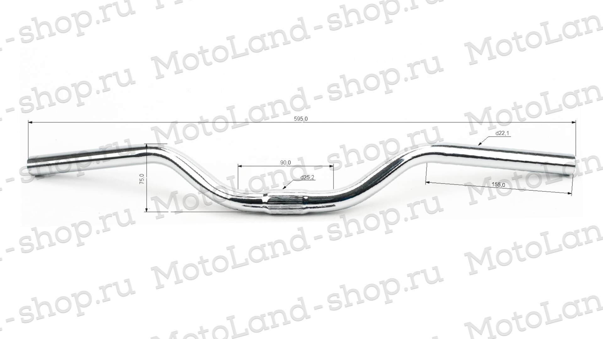 Руль вело GW-05003-B02 хром