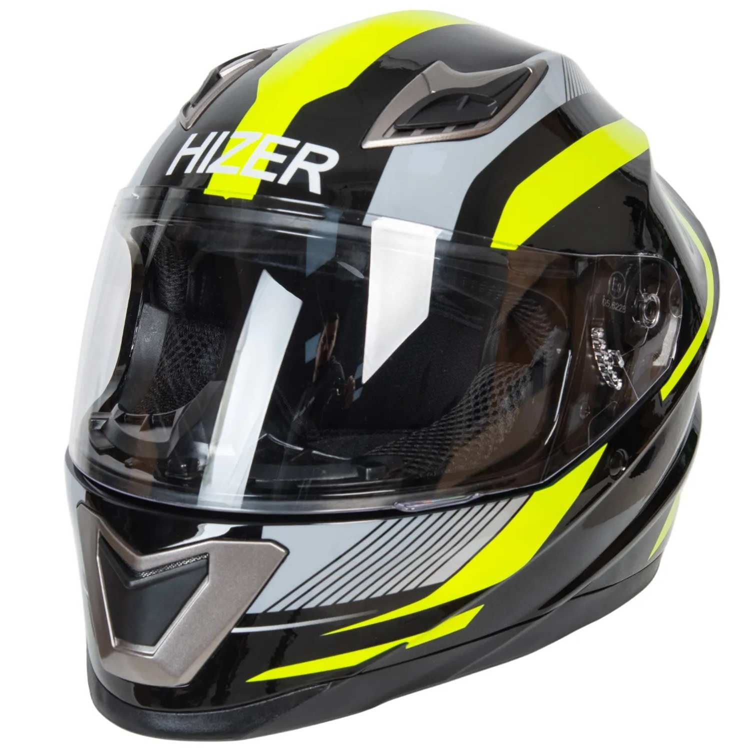 Шлем мото интеграл HIZER B562 №1 (S)  black/yellow