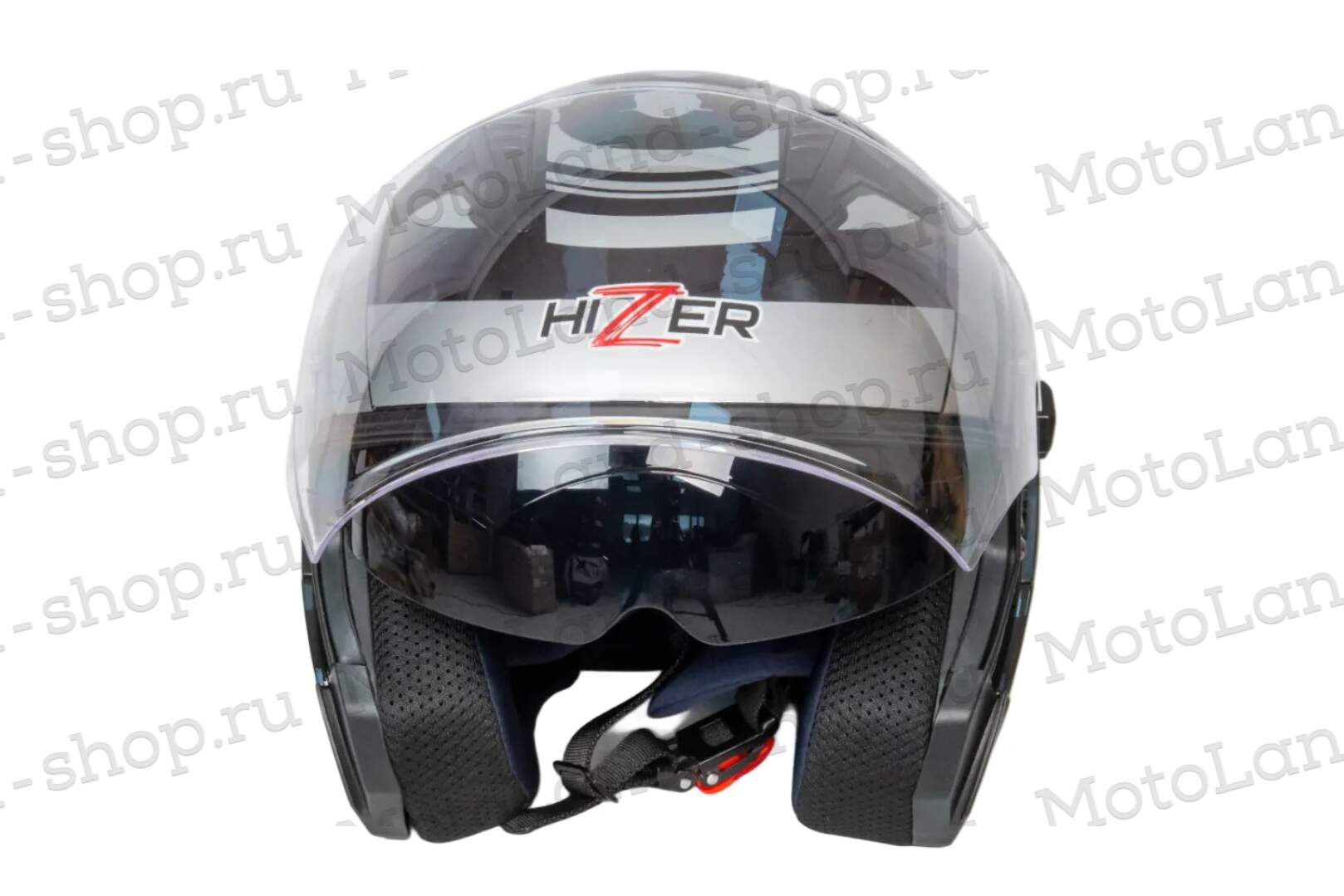 Шлем мото открытый HIZER J228 №2 (XL) black/gray