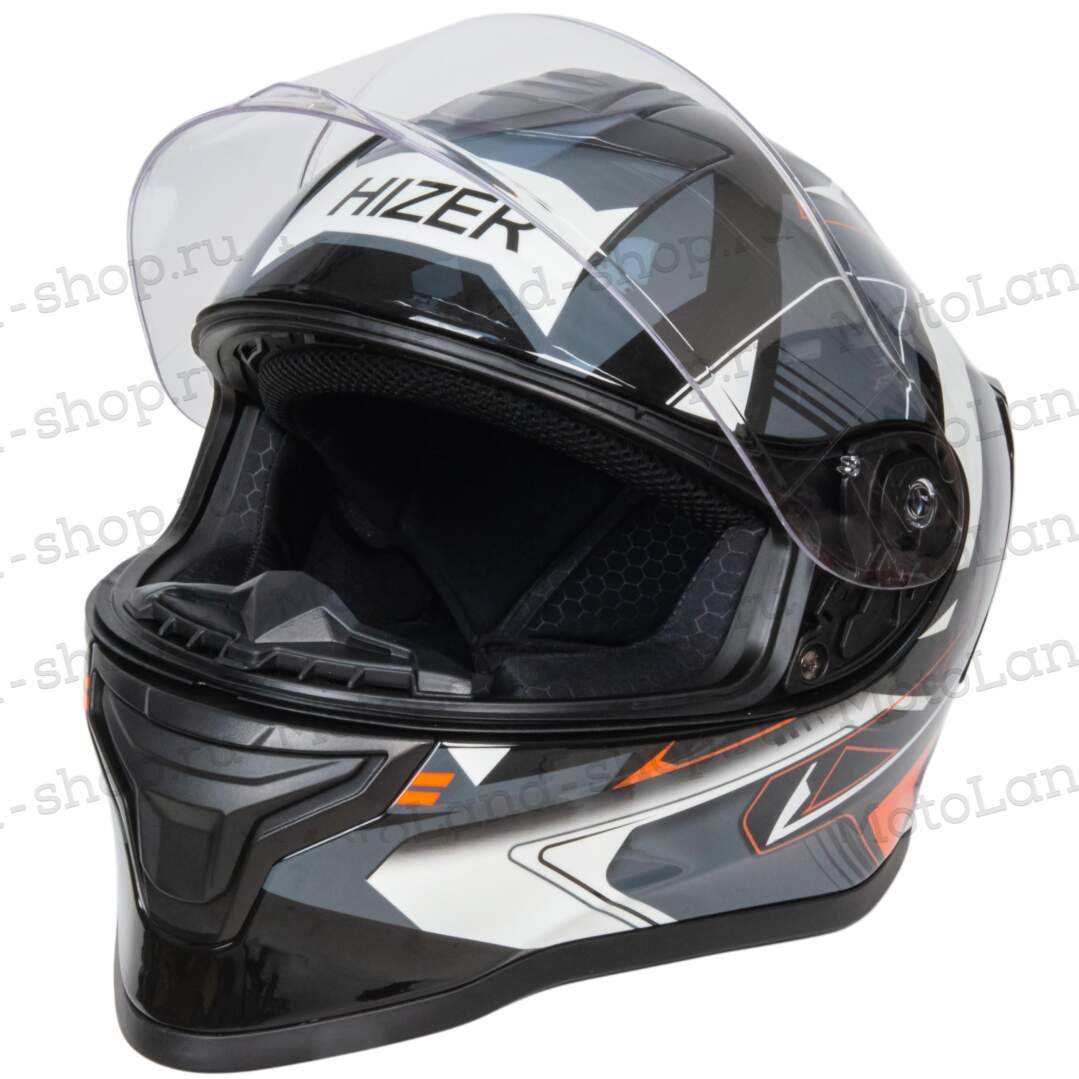 Шлем мото интеграл HIZER J5325 №3 (L) orange