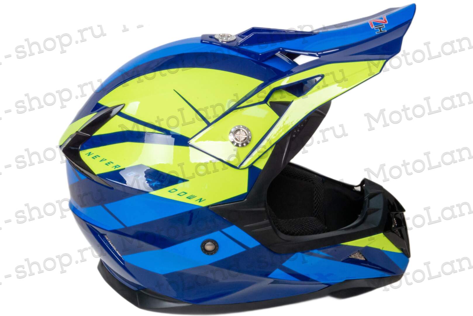 Шлем мото кроссовый HIZER 915 №6 (M) havy/neon/yellow/blue