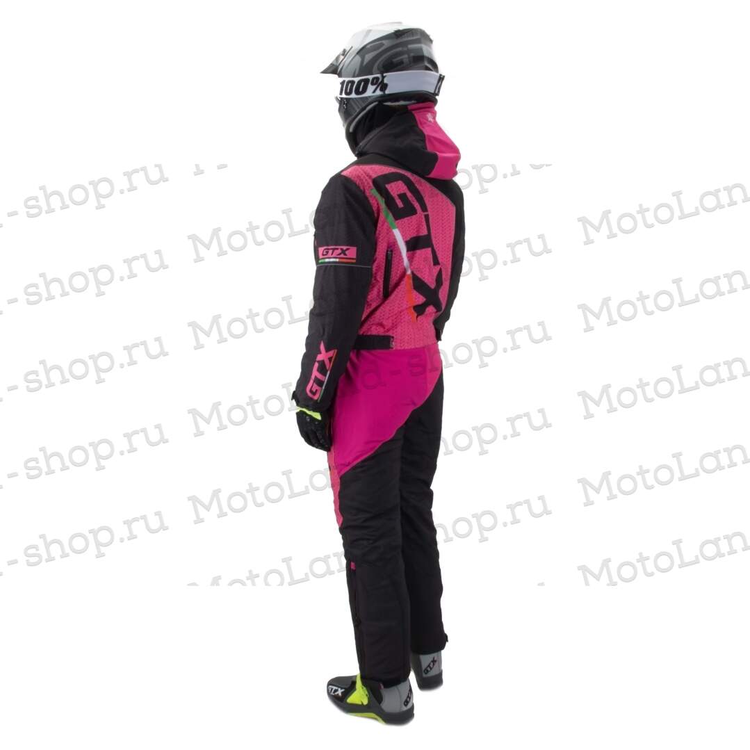 Комбинезон для снегохода (женский) GTX №5 black-pink (текстиль) (XL)