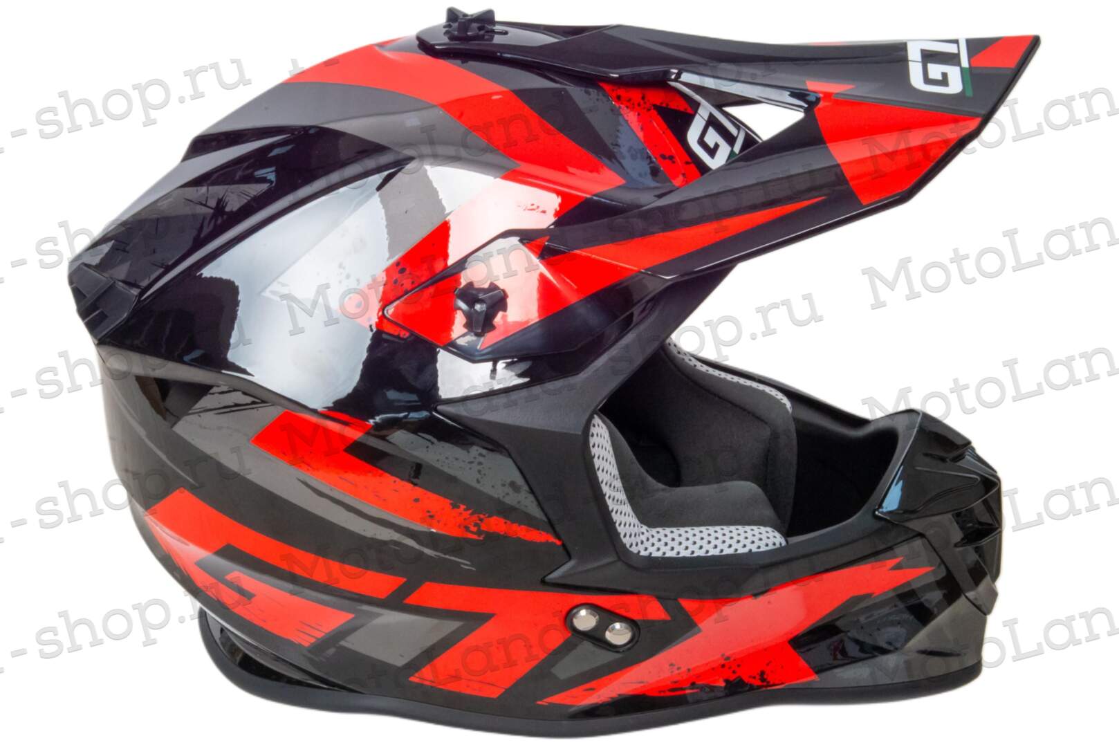 Шлем мото кроссовый GTX 633 №10 (L) BLACK/RED GREY