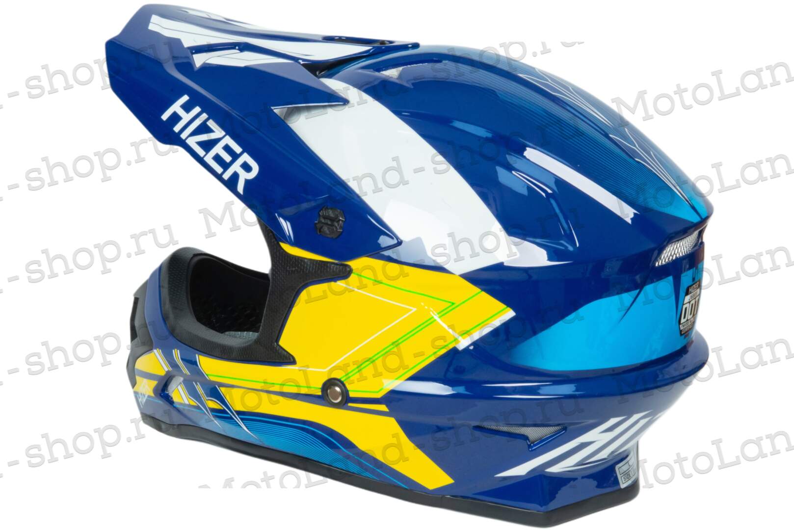 Шлем мото кроссовый HIZER J6805 №3 (L) yellow/blue