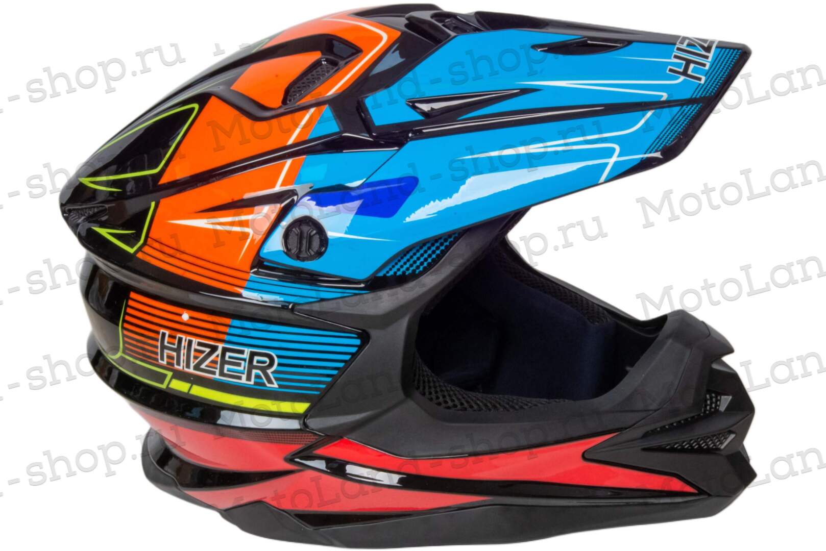 Шлем мото кроссовый HIZER J6803 №3 (S) BLACK/BLUE