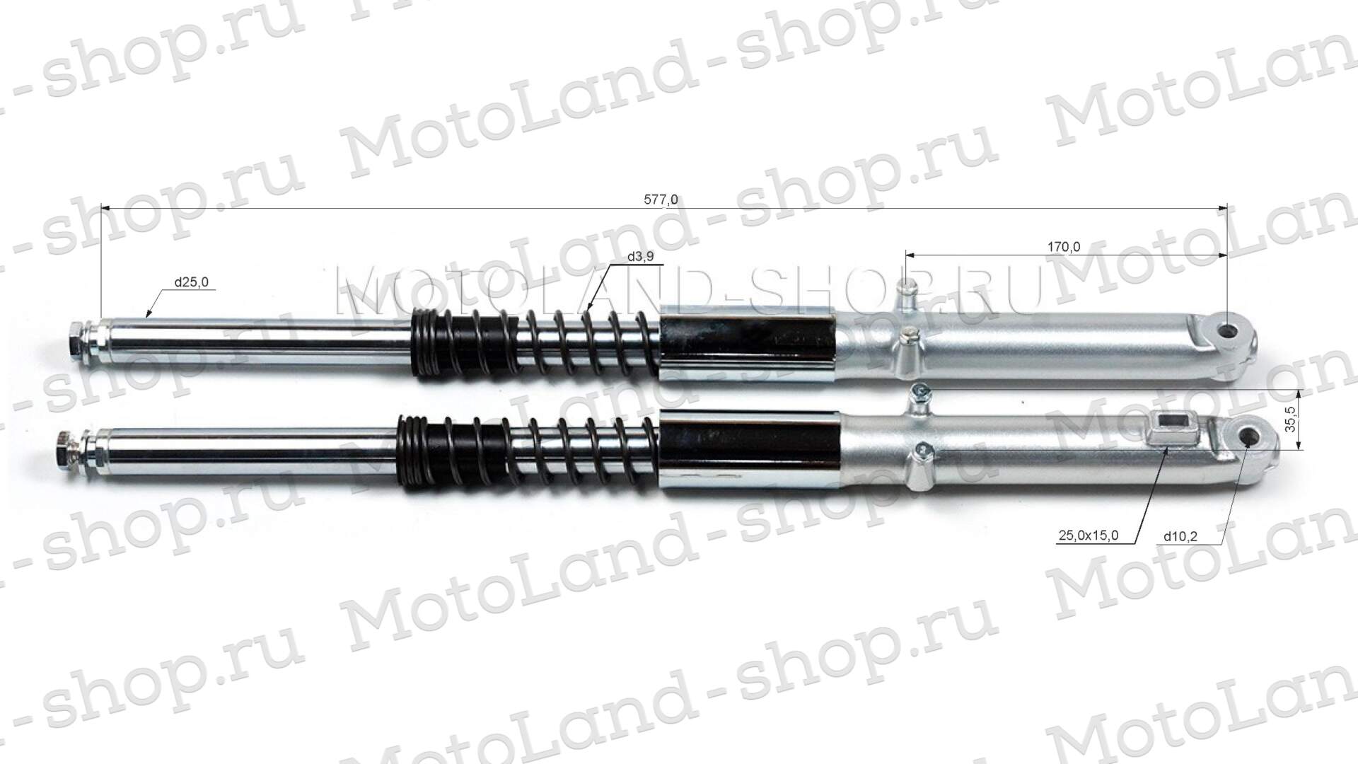 Амортизатор передний (перья, компл.2шт.) Дельта