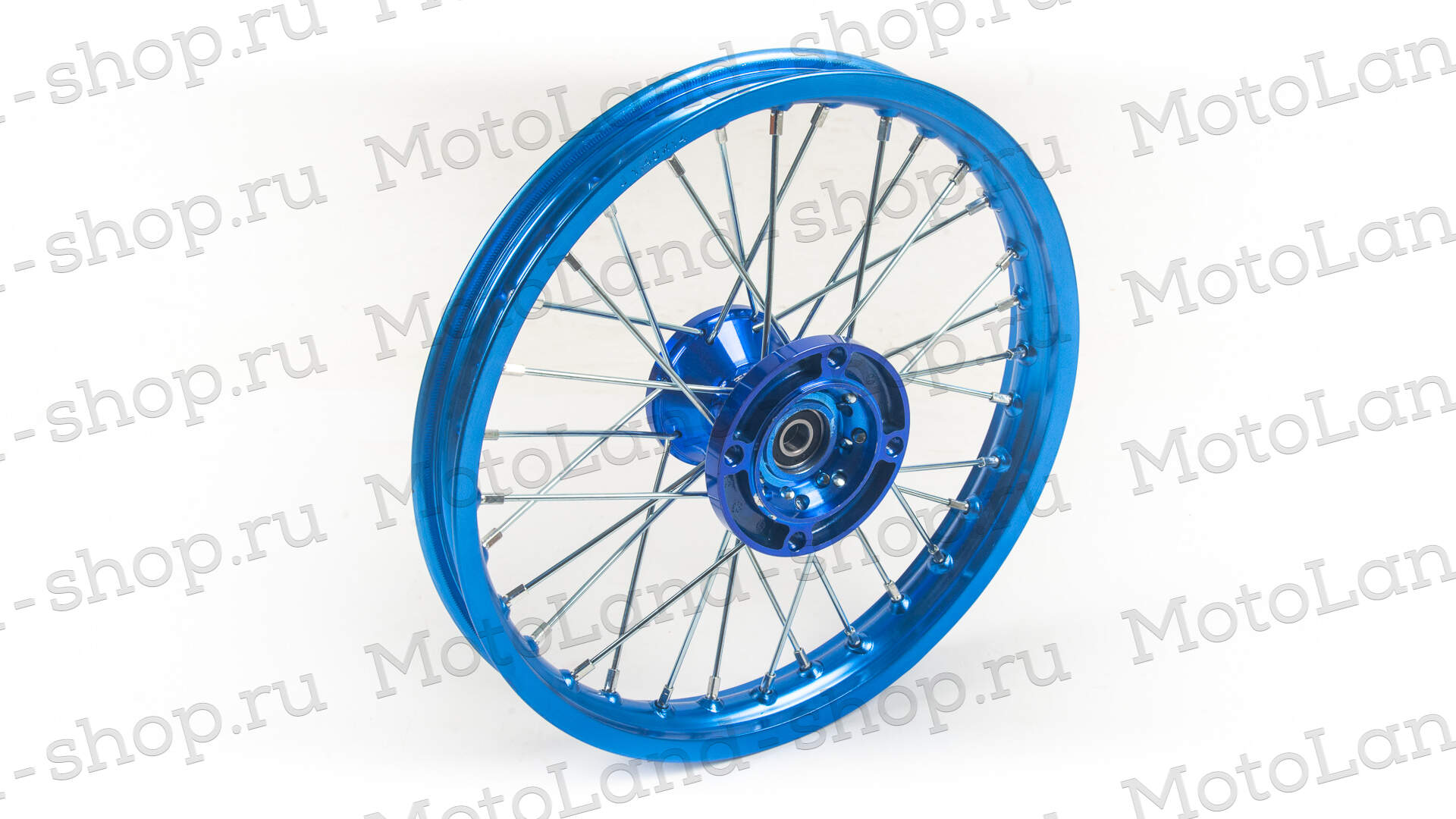 Обод передний 14" (1,40-R14 d=15mm) CNC ступица, алюминий/синий X-TECH