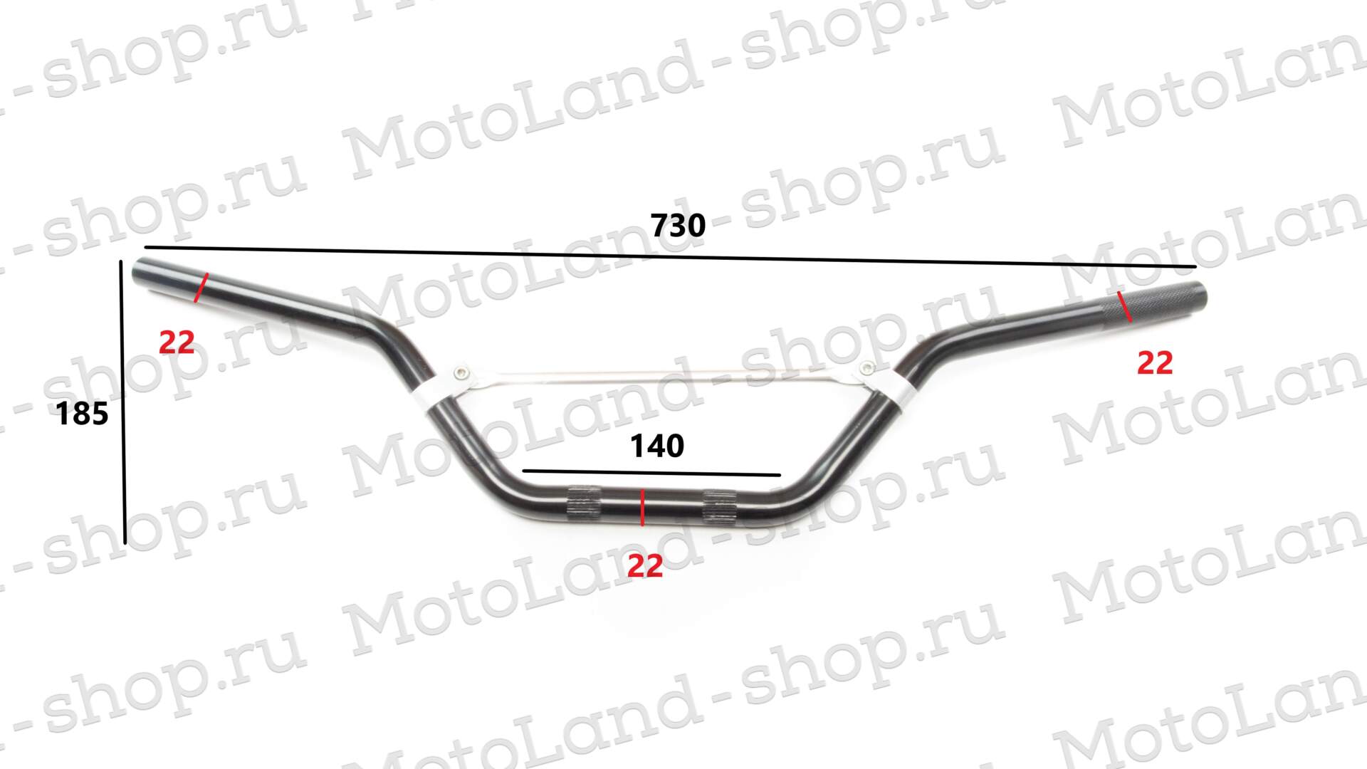 Руль 22мм №3 с перекладиной черный