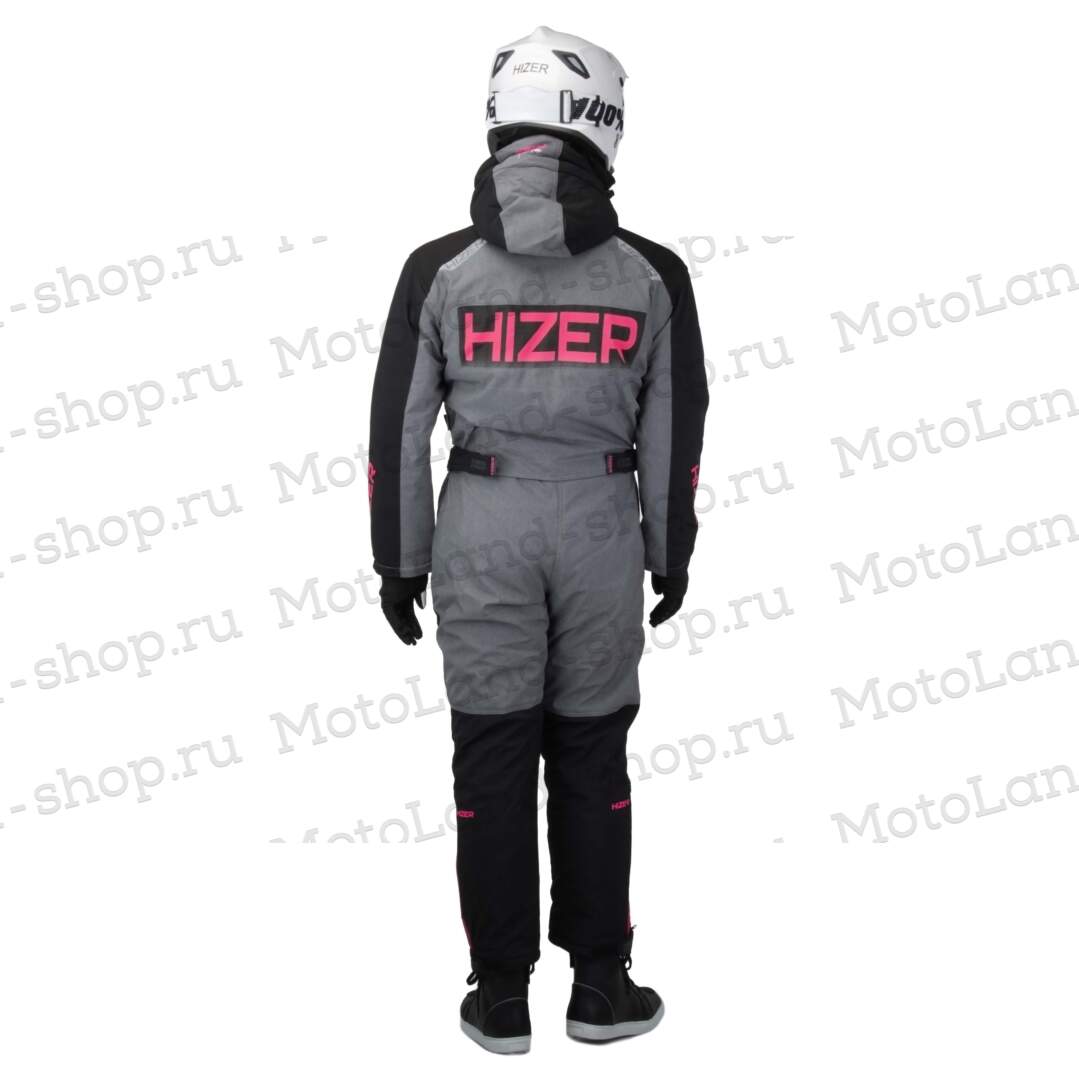 Комбинезон для снегохода (женский) HIZER №4 black-gray (текстиль) (M)