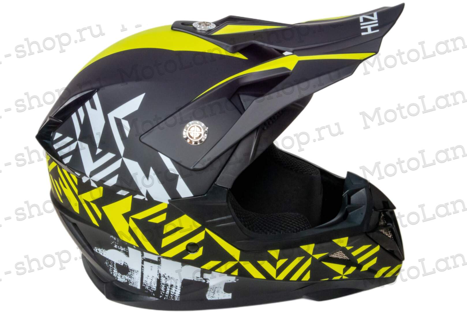 Шлем мото кроссовый HIZER 211 №2 (S)  black/green (подростковый)