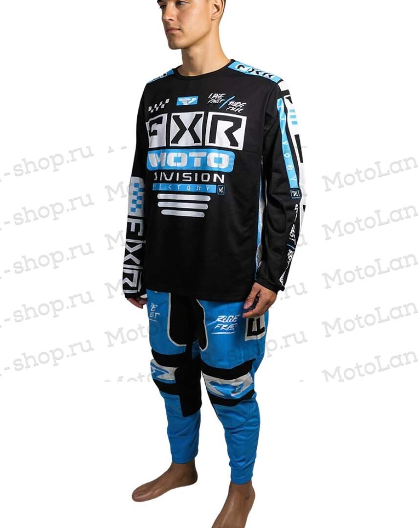 Джерси/футболка для мотокросса FXR №1 (XL) black/blue