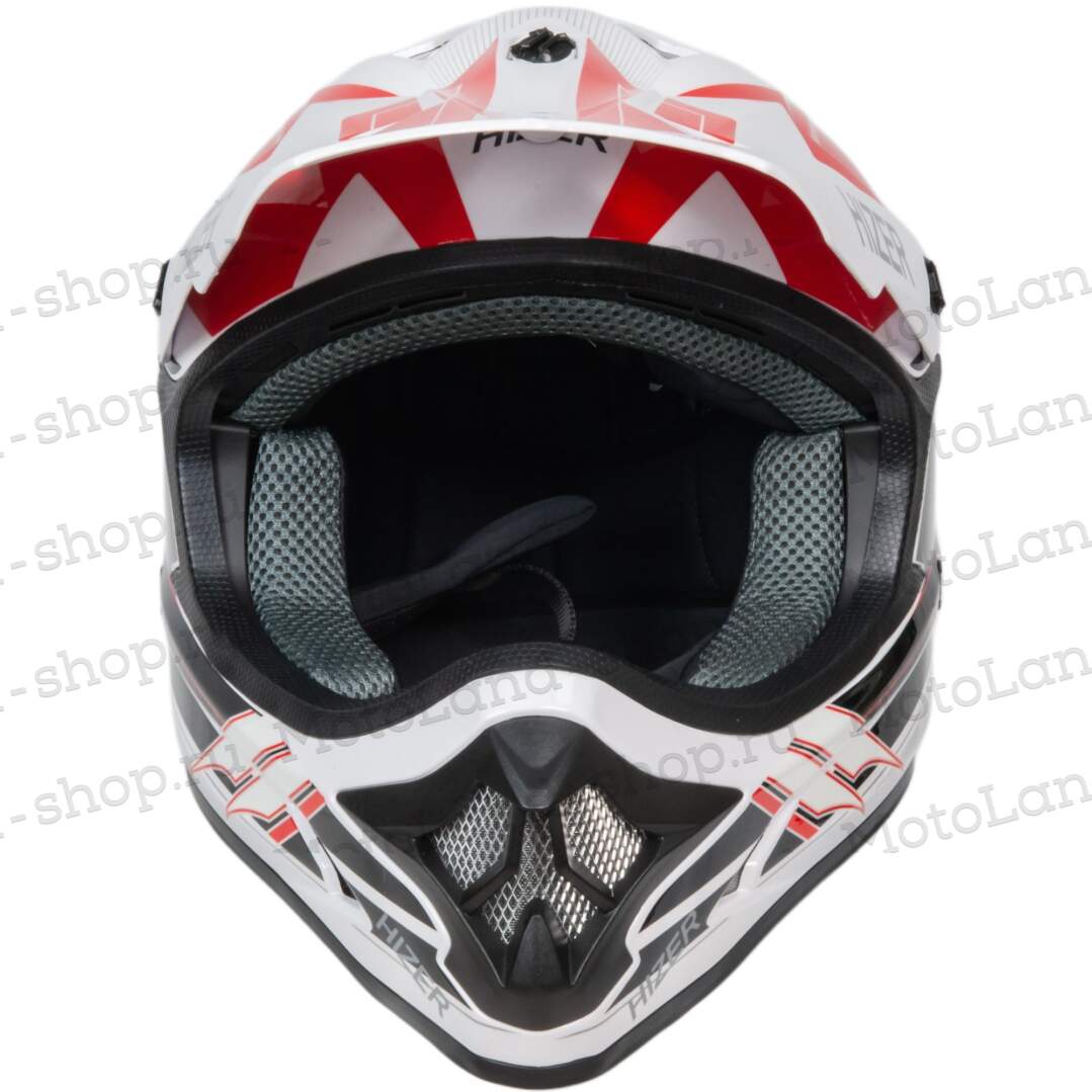 Шлем мото кроссовый HIZER J6805 №2 (L) white/red