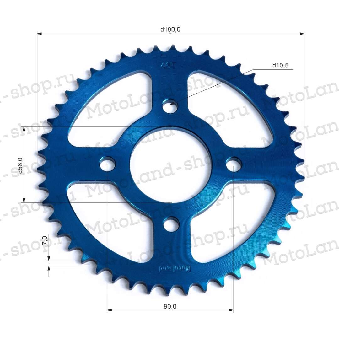 Венец, звезда ведомая (428-46) CG/CB 4х90х58 синий