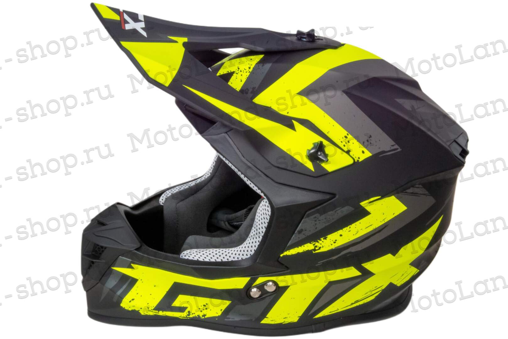 Шлем мото кроссовый GTX 633 №8 (M) BLACK/FLUO YELLOW/GREY