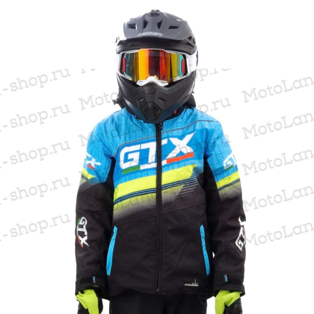 Куртка для снегохода (детская) GTX №4 black-blue (текстиль) (14Y)