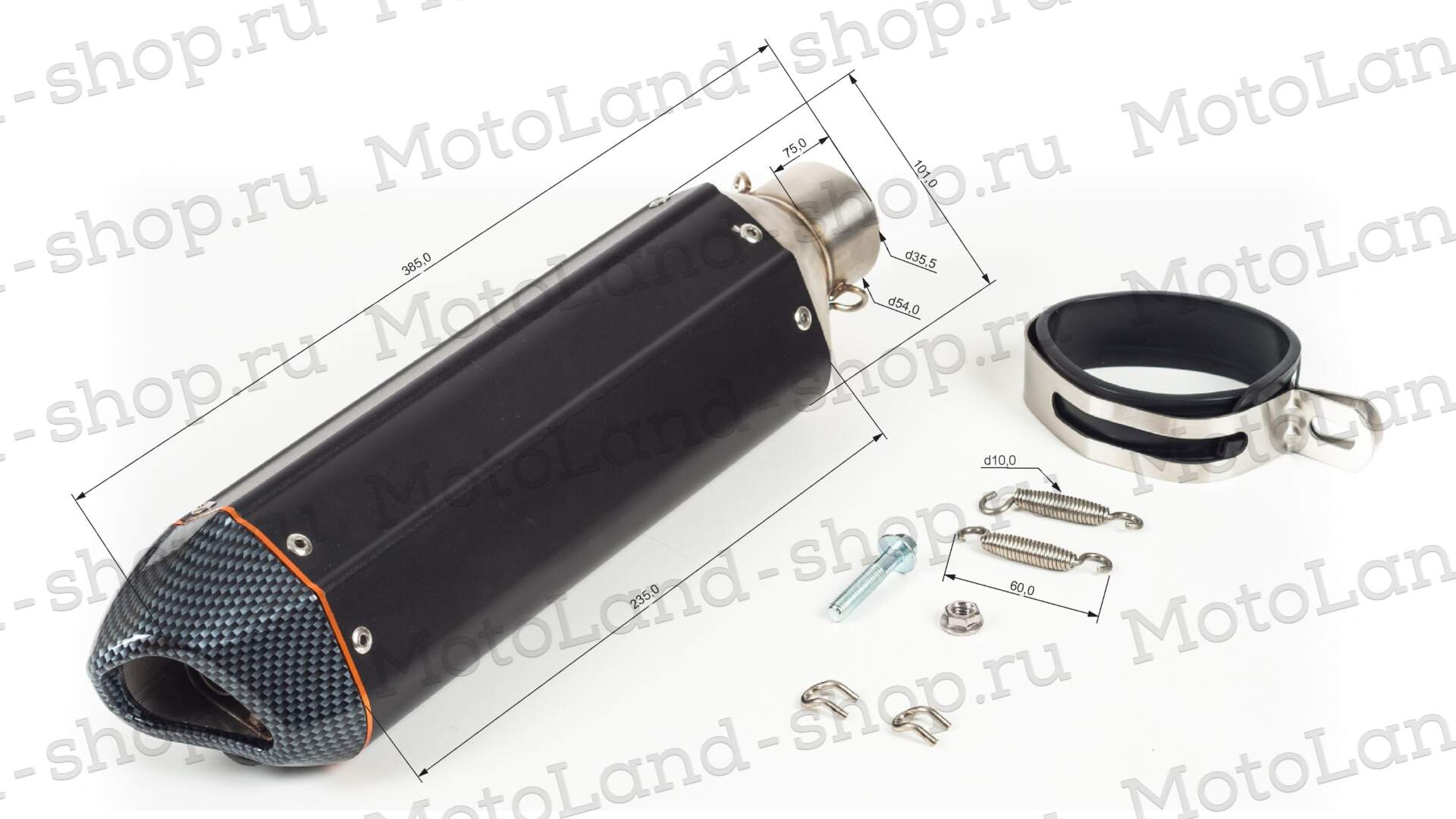 Глушитель AKRAPOVIC  №3 шестигранный черный