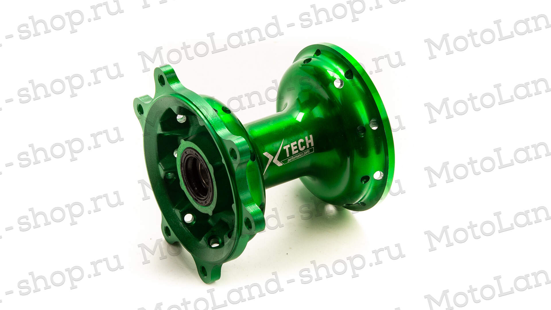 Ступица передняя CNC (R21" d=15mm) зеленая X-TECH