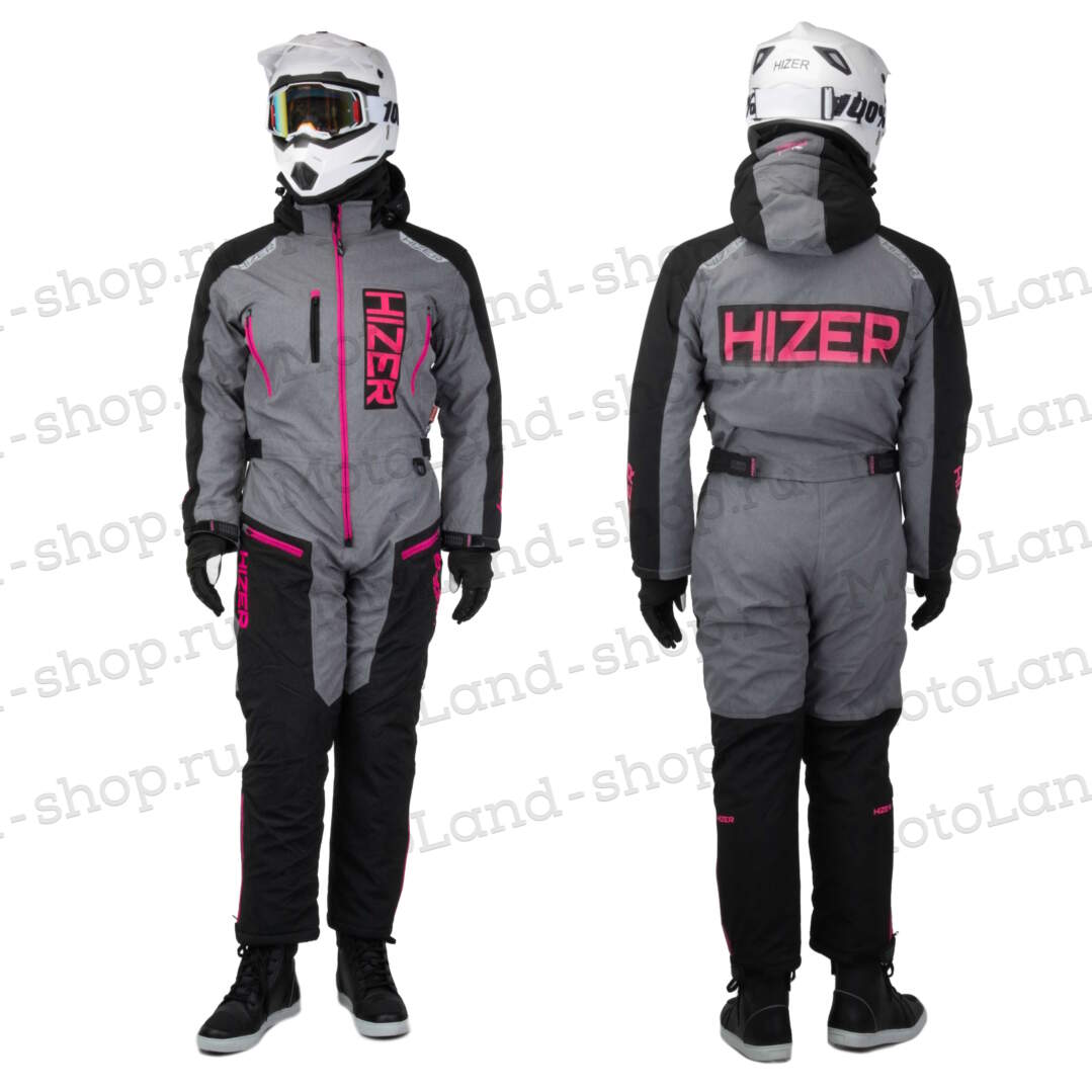 Комбинезон для снегохода (женский) HIZER №4 black-gray (текстиль) (XL)