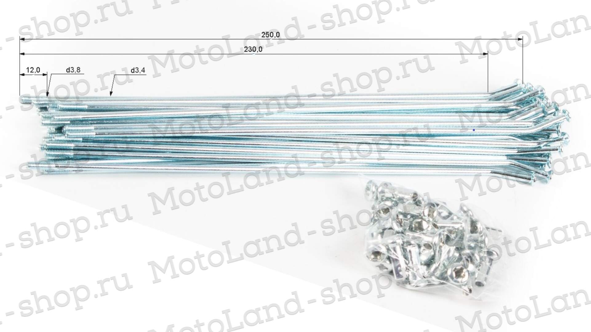 Спицы + ниппель 21" (компл=32шт) TTR250