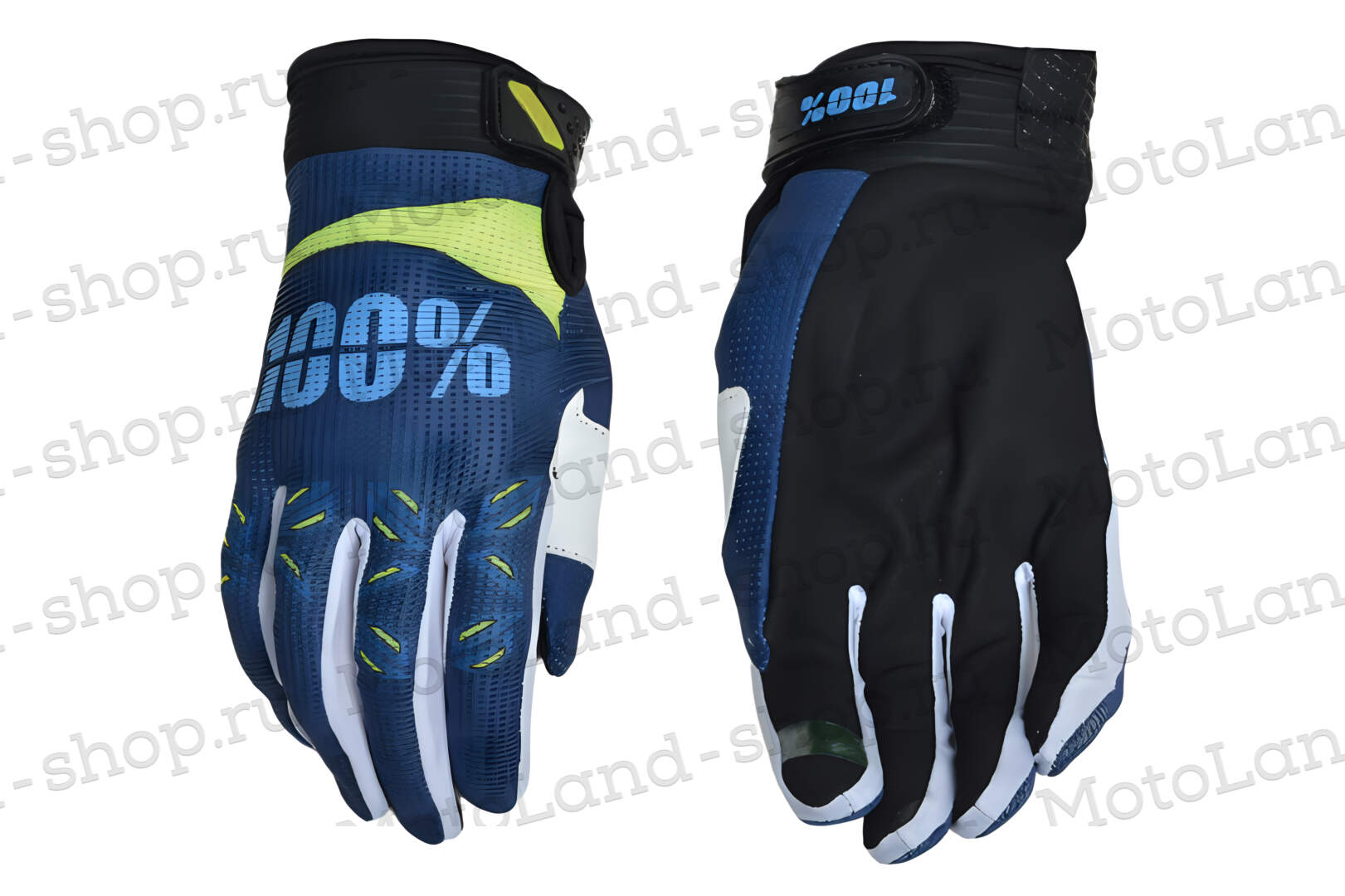 Перчатки мото 100% №9  blue/yellow/ white (XXL) мотокросс