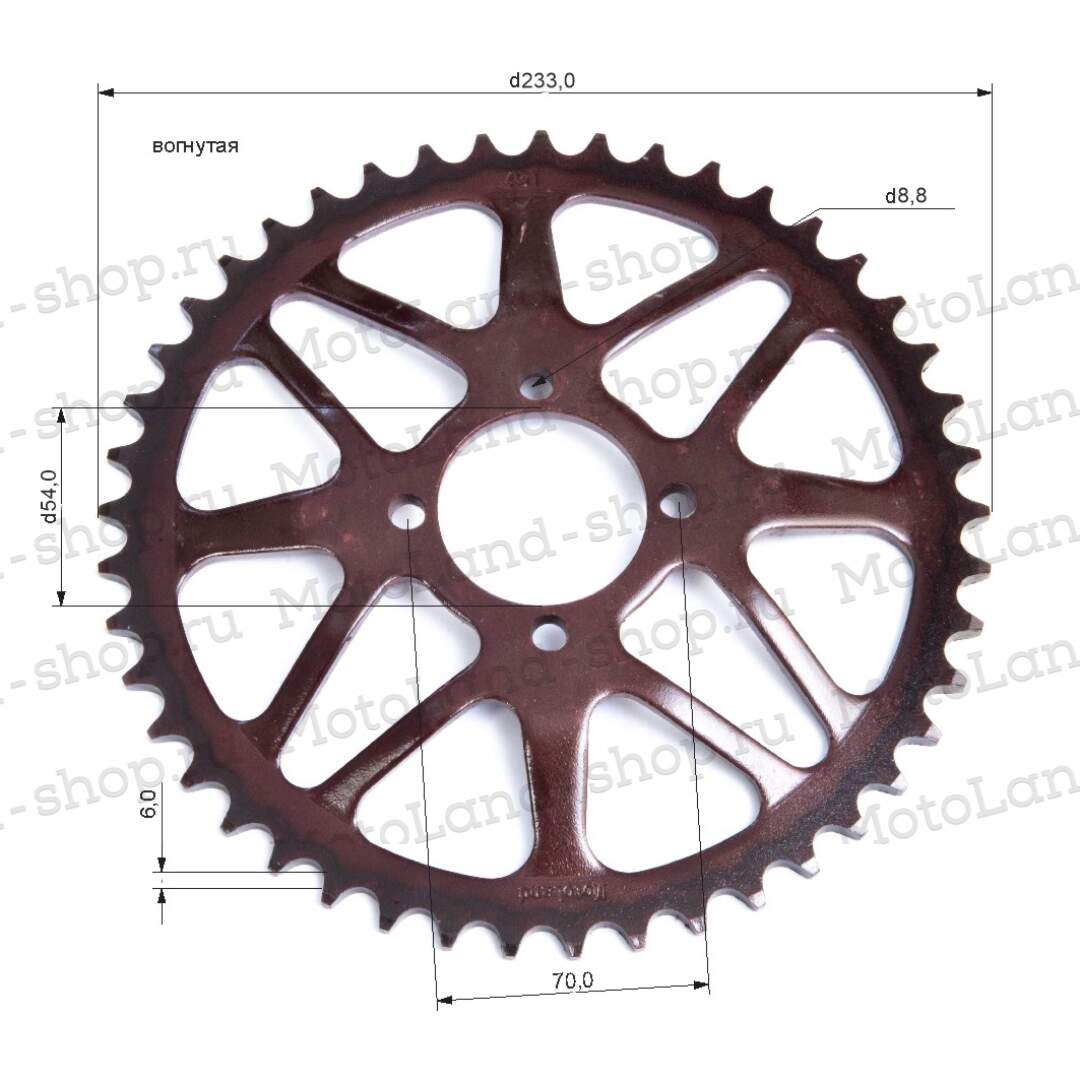 Венец, звезда ведомая (520-45) KAYO T2  красная