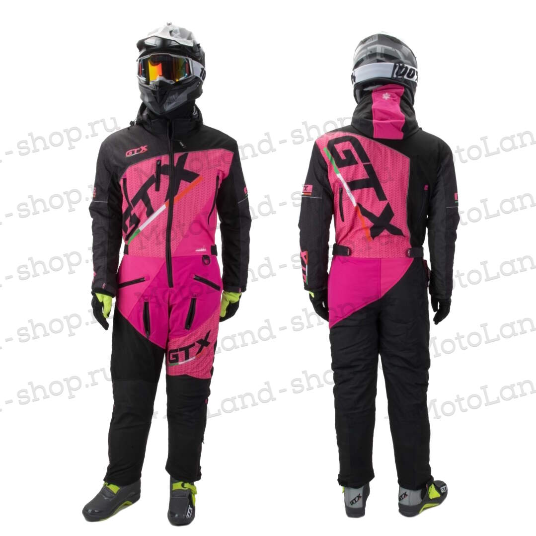 Комбинезон для снегохода (женский) GTX №5 black-pink (текстиль) (L)
