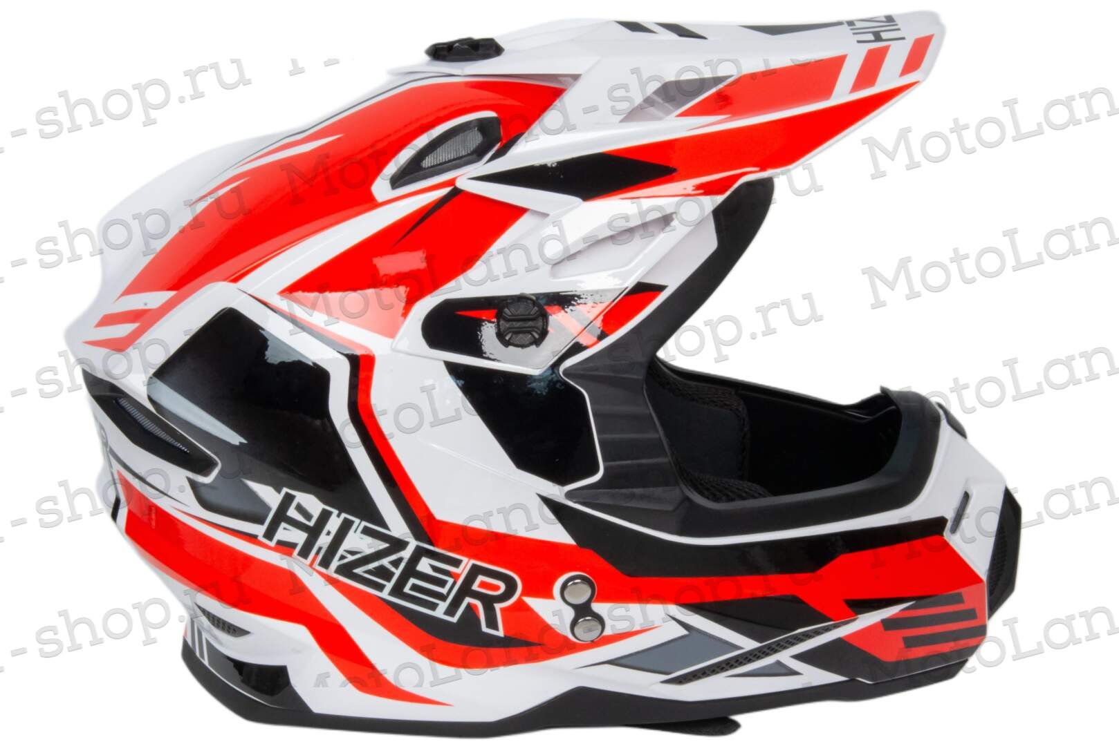 Шлем мото кроссовый HIZER J6801 №5 (S) white/red