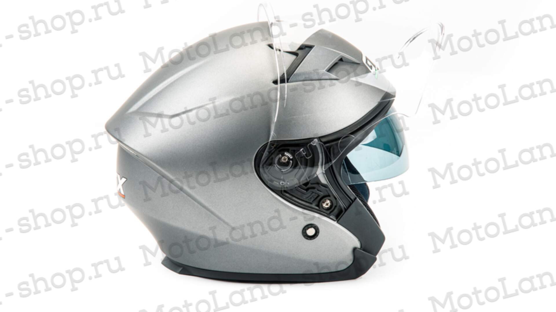 Шлем мото открытый GTX 278 №1 (L) Metal Titanium (2 визора)