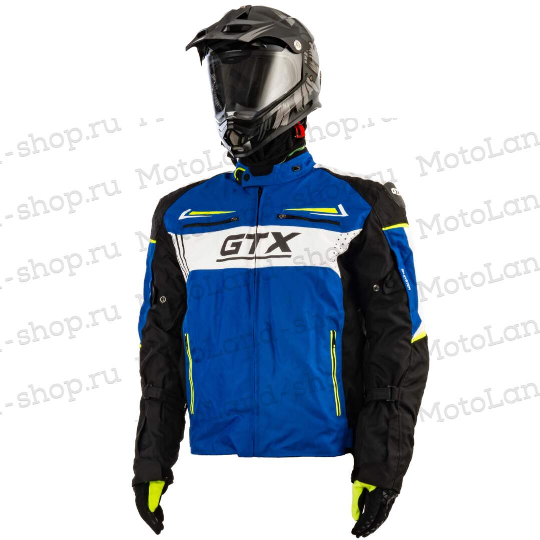 Куртка мотоциклетная (текстиль) GTX EJ-2412 BLACK/LIGHT BLUE (M)