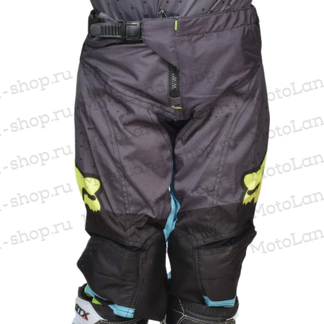 Штаны для мотокросса (детские) FOX №1 / Grey/Neon-Green (рост 140-145 см)