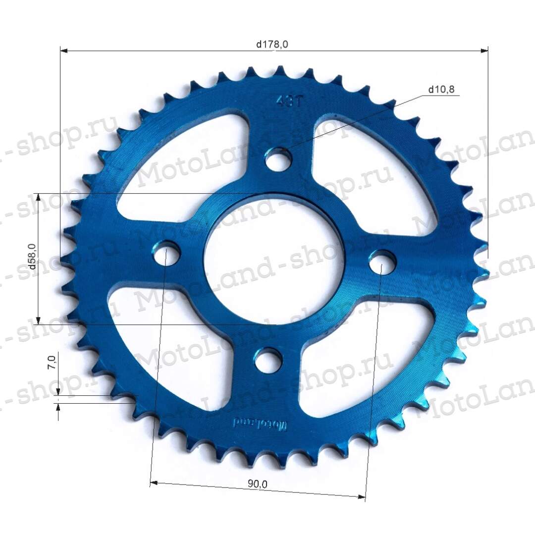 Венец, звезда ведомая (428-43) CG/CB 4х90х58 синий